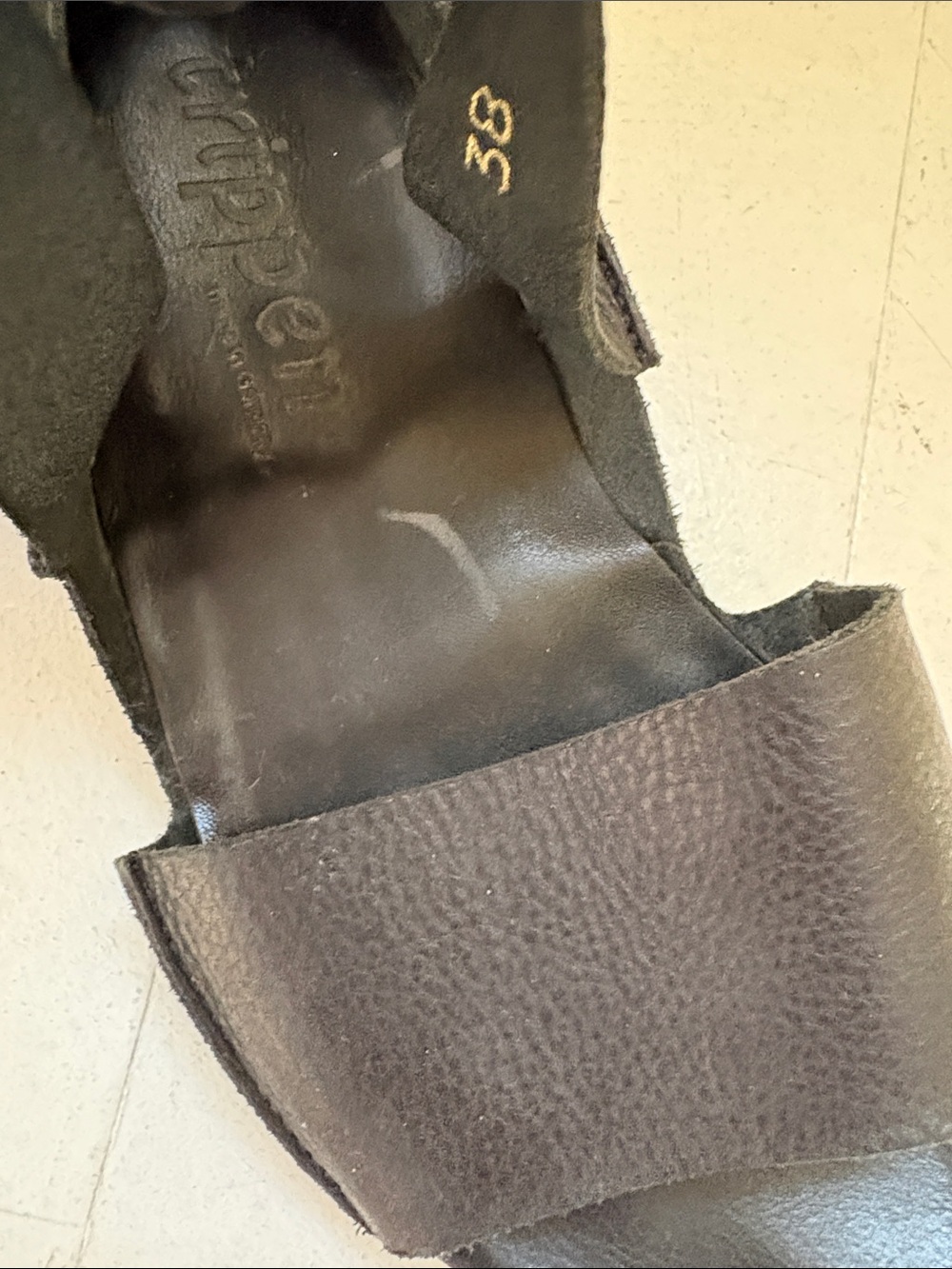 Women’s Trippen Black Leather Sandals - Picture 4 of 5